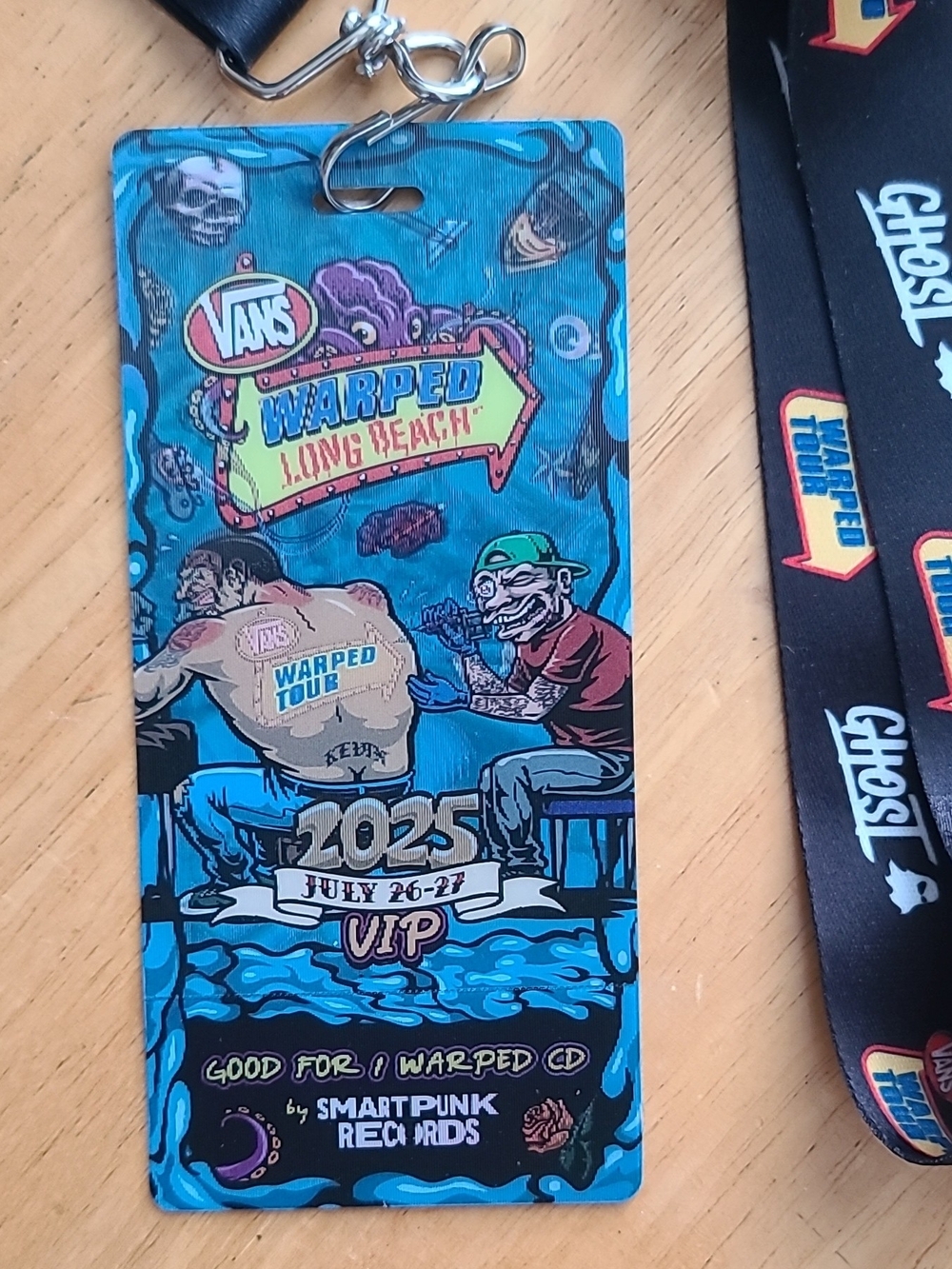 Vans Blue Teal Warped Tour 2025 VIP Laminated Pass